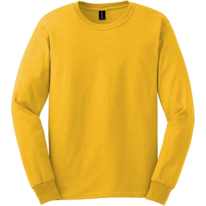 Custom Gildan - Ultra Cotton 100% US Cotton Long Sleeve T-Shirt. Gold