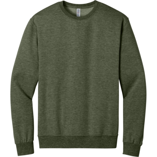Custom Jerzees Ultimate Unisex CVC Ring Spun Crewneck Sweatshirt Military Green Heather