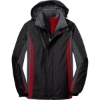 Custom Port Authority Colorblock 3-in-1 Jacket. Black/Magnet Gray/Signal Red