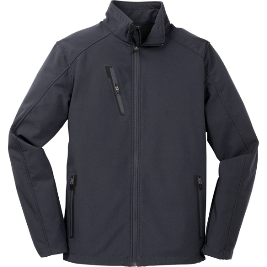 Custom Port Authority Welded Soft Shell Jacket. Batlshp Grey
