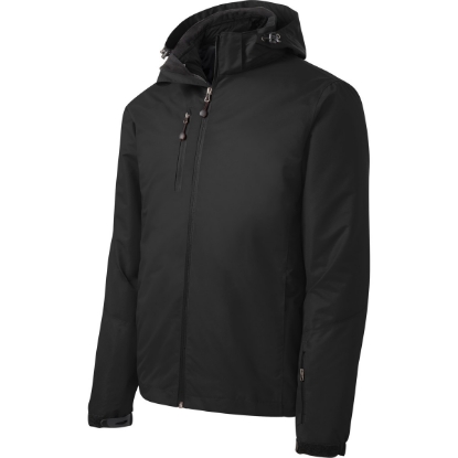 Custom Port Authority Vortex Waterproof 3-in-1 Jacket. Black/Black