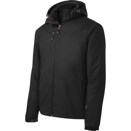 Custom Port Authority Vortex Waterproof 3-in-1 Jacket. Black/Black