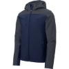 Custom Port Authority Hooded Core Soft Shell Jacket. Dress Blue Navy/Battleship Gray