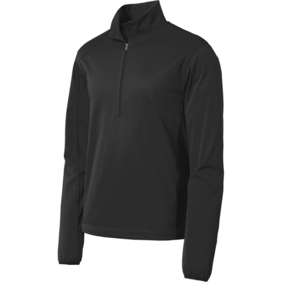 Custom Port Authority Active 1/2-Zip Soft Shell Jacket. Deep Black