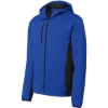 Custom Port Authority Active Hooded Soft Shell Jacket. True Royal Blue/Deep Black
