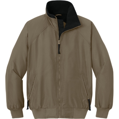 Custom Port Authority Challenger Jacket. Khaki Beige/True Black