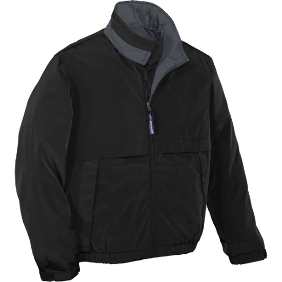 Custom Port Authority Legacy Jacket. Black/Steel Gray