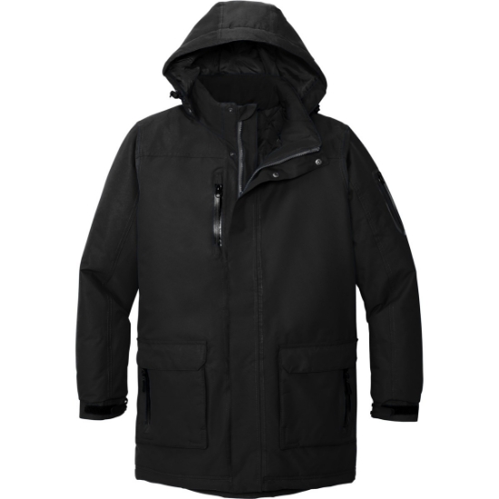 Custom Port Authority Heavyweight Parka. Black