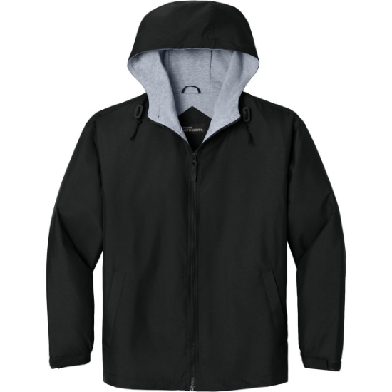 Custom Port Authority Team Jacket. Black/Light Oxford Gray