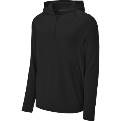 Custom Sport-Tek Repeat 1/2-Zip Long Sleeve Hooded Jacket Black