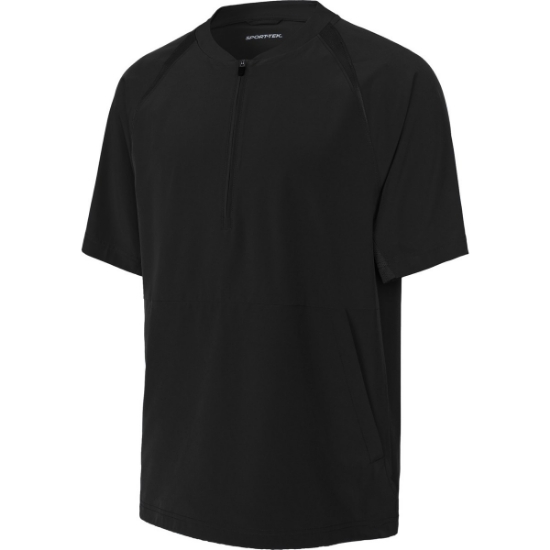 Custom Sport-Tek Repeat 1/2-Zip Short Sleeve Jacket Black