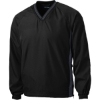 Custom Sport-Tek Tipped V-Neck Raglan Wind Shirt. Black/Graphite Gray
