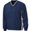 Custom Sport-Tek Tipped V-Neck Raglan Wind Shirt. True Navy Blue/White