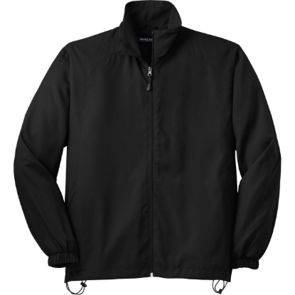 Custom Sport-Tek Full-Zip Wind Jacket. Black