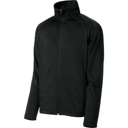 Custom Sport-Tek Tricot Track Jacket. Black/Black