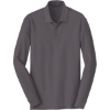 Custom Port Authority Long Sleeve Core Classic Pique Polo. Graphite Gray