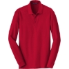 Custom Port Authority Long Sleeve Core Classic Pique Polo. Rich Red