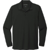 Custom Port Authority Dry Zone UV Micro-Mesh Long Sleeve Polo Deep Black
