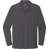 Custom Port Authority Dry Zone UV Micro-Mesh Long Sleeve Polo Graphite Gray