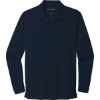 Custom Port Authority Dry Zone UV Micro-Mesh Long Sleeve Polo River Blue Navy