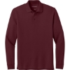 Custom Port Authority Wearever Signature Pique Long Sleeve Polo Burgundy Red