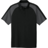 Custom Port Authority Wearever Performance Pique Colorblock Polo Deep Black/Storm Gray
