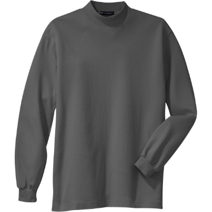 Custom Port Authority Interlock Knit Mock Turtleneck. Steel Grey