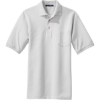 Custom Port Authority Heavyweight Cotton Pique Polo with Pocket. White