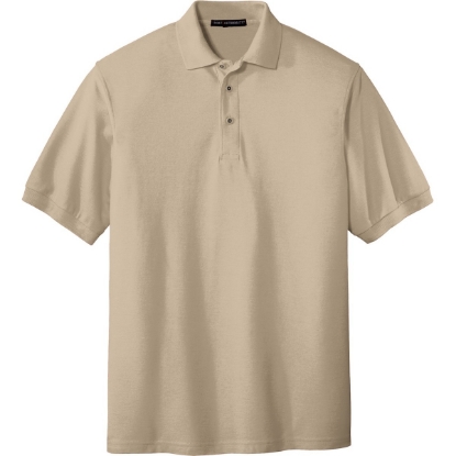 Custom Port Authority Extended Size Silk Touch Polo Stone Beige