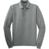 Custom Port Authority Silk Touch Long Sleeve Polo. Cool Gray