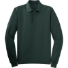 Custom Port Authority Silk Touch Long Sleeve Polo. Dark Green