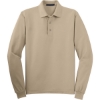 Custom Port Authority Silk Touch Long Sleeve Polo. Stone Beige