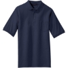 Custom Port Authority Silk Touch Polo with Pocket. Navy Blue