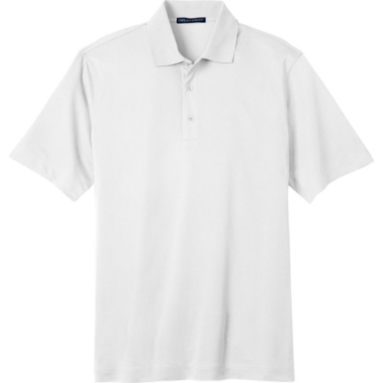 Custom Port Authority Tech Pique Polo. White