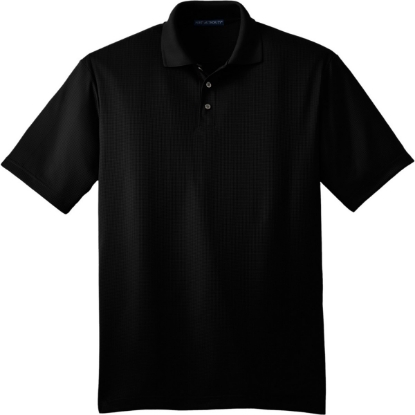 Custom Port Authority Performance Fine Jacquard Polo. Black