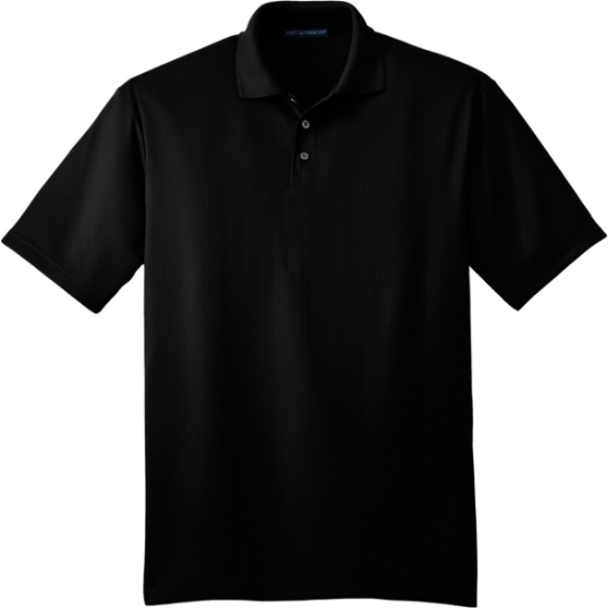 Custom Port Authority Performance Fine Jacquard Polo. Black