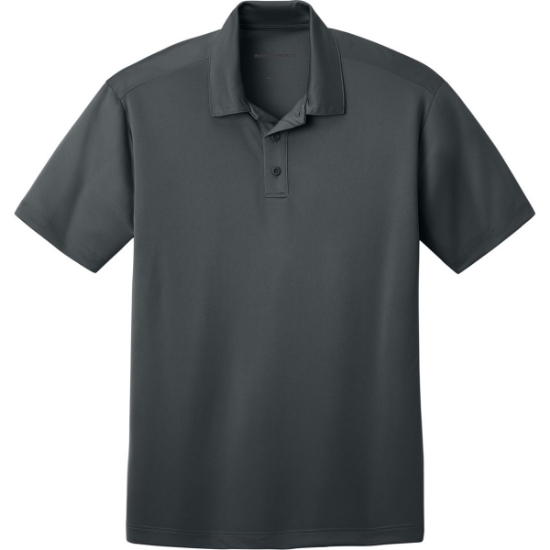 Custom Port Authority Silk Touch Performance Polo. Steel Grey