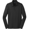 Custom Port Authority Silk Touch Performance Long Sleeve Polo. Black
