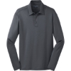 Custom Port Authority Silk Touch Performance Long Sleeve Polo. Steel Grey