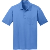 Custom Port Authority Silk Touch Performance Pocket Polo. Carolina Blue