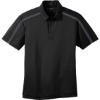 Custom Port Authority Silk Touch Performance Colorblock Stripe Polo. Black/Steel Gray