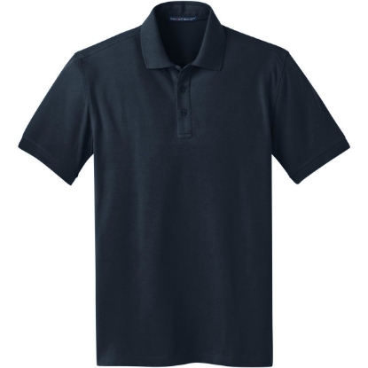 Custom Port Authority Stretch Pique Polo. Dress Blue Navy