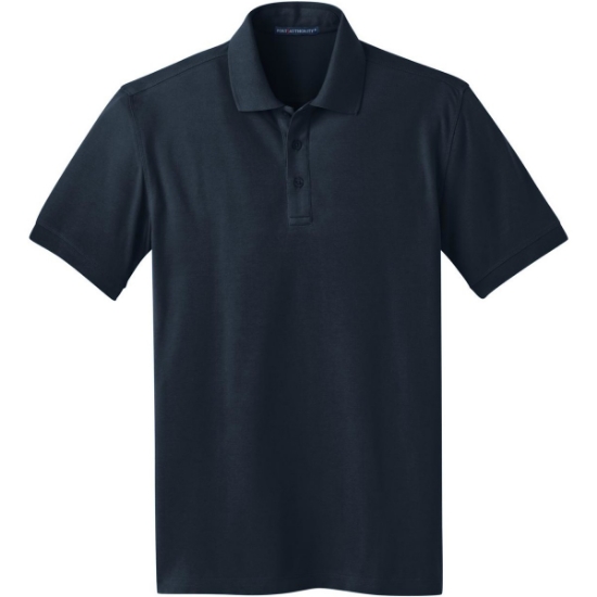 Custom Port Authority Stretch Pique Polo. Dress Blue Navy