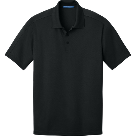 Custom Port Authority Diamond Jacquard Polo. Black