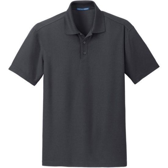 Custom Port Authority Dry Zone Grid Polo. Battleship Gray