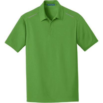 Custom Port Authority Pinpoint Mesh Polo. Treetop Green