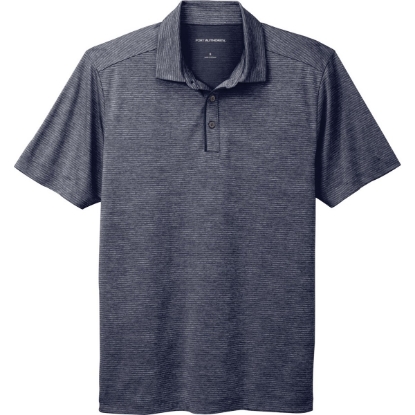 Custom Port Authority Shadow Stripe Polo. River Blue Nvy