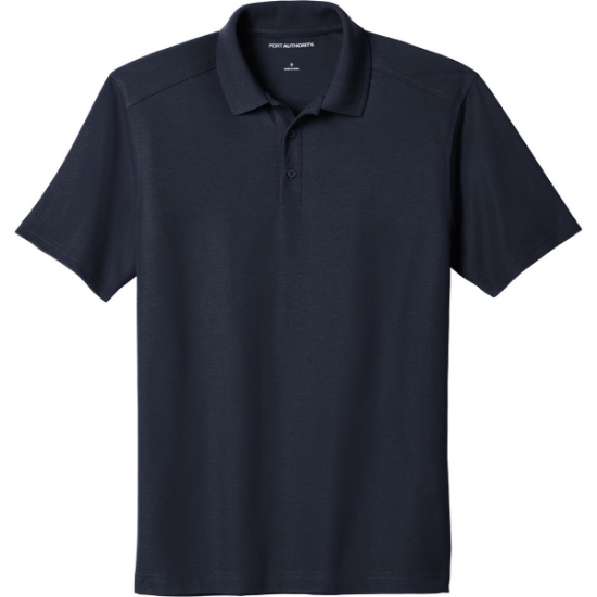 Custom Port Authority EZPerformance Pique Polo. Navy Blue