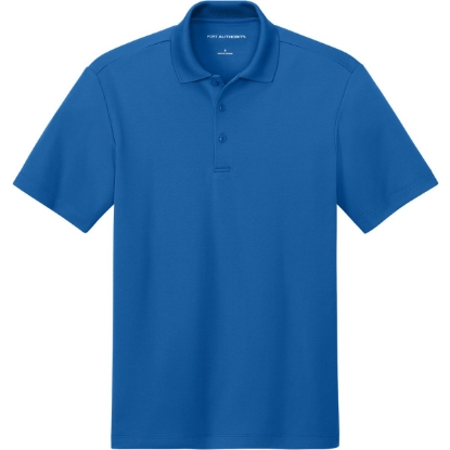 Custom Port Authority Plaited Pique Polo Strong Blue