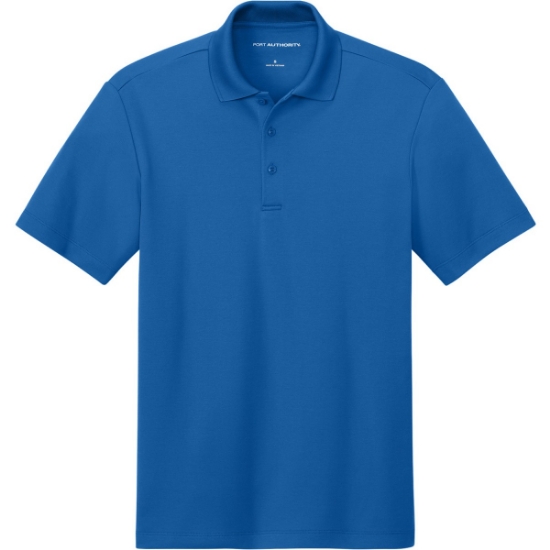 Custom Port Authority Plaited Pique Polo Strong Blue